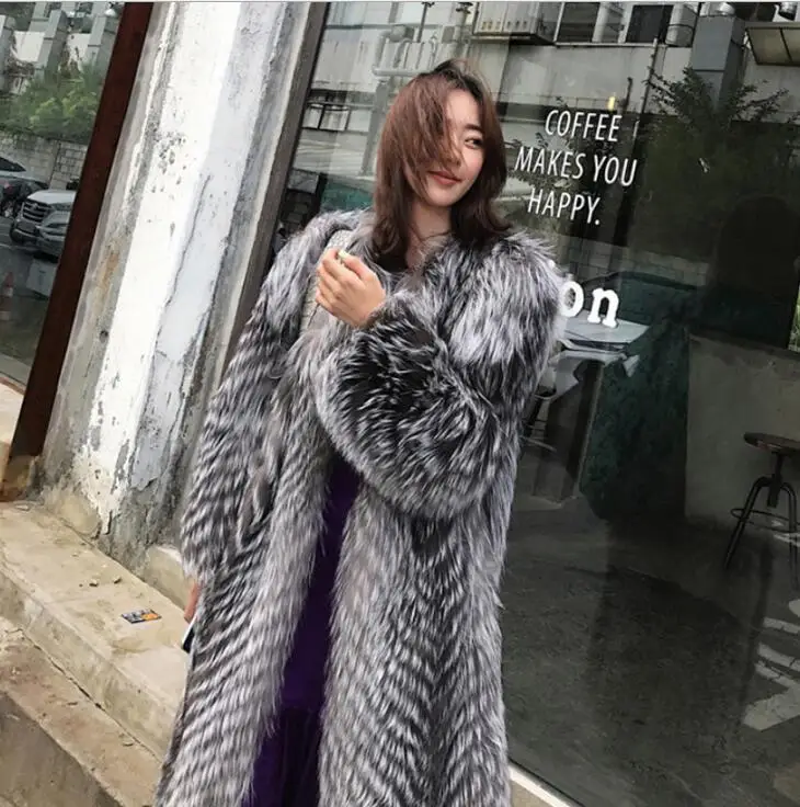 Autumn silver fur leather jacket womens warm faux mink fur leather coat women loose jackets winter thicken fashion
