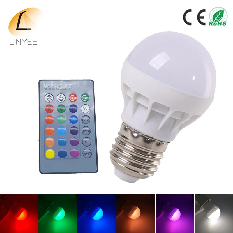E27 светодиодная RGB Лампочка энергосберегающая 110 В 220 в 240 В светодиодный прожектор 16 цветов Изменение с ИК дистанционное управление Свет Волшебный светодиодный светильник