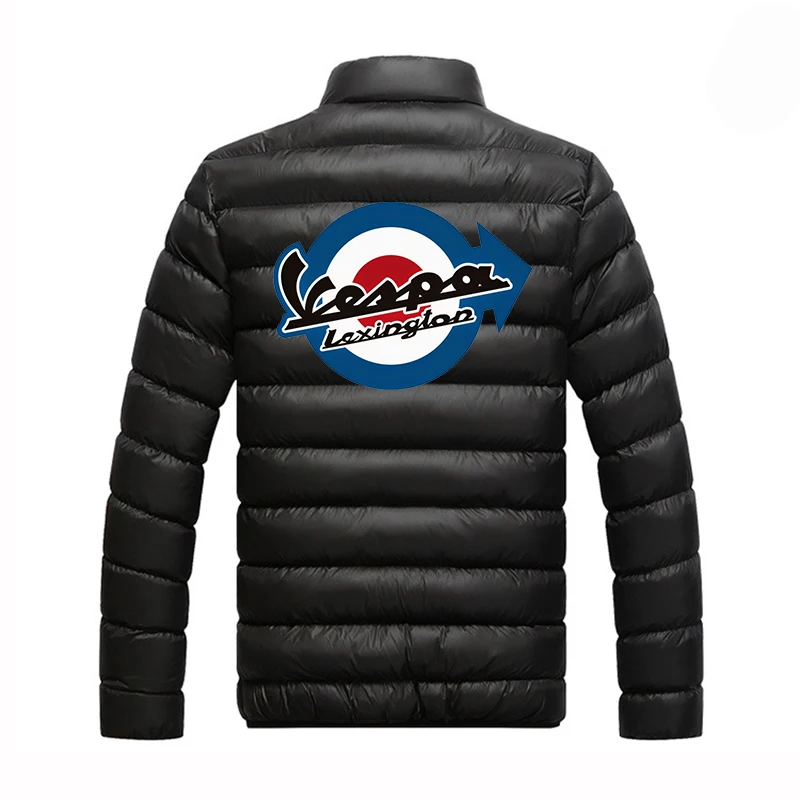 

Vespa Logo 2021 New Solid Color Streetwear Zipper Jackets Zipper Male Print Casual Padded Coats Man's Cotton College Tops