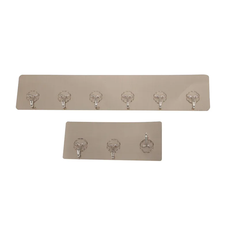 

Metal Non-marking Multifunctional Continuous Row Hooks with Three Hooks Six Hooks for Bathroom Kitchen