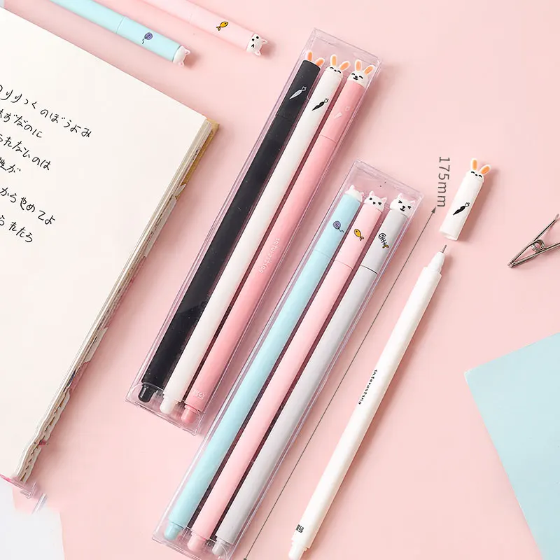 Гелевая ручка с милыми мультяшными животными черная 0 5 мм милый кролик котенок