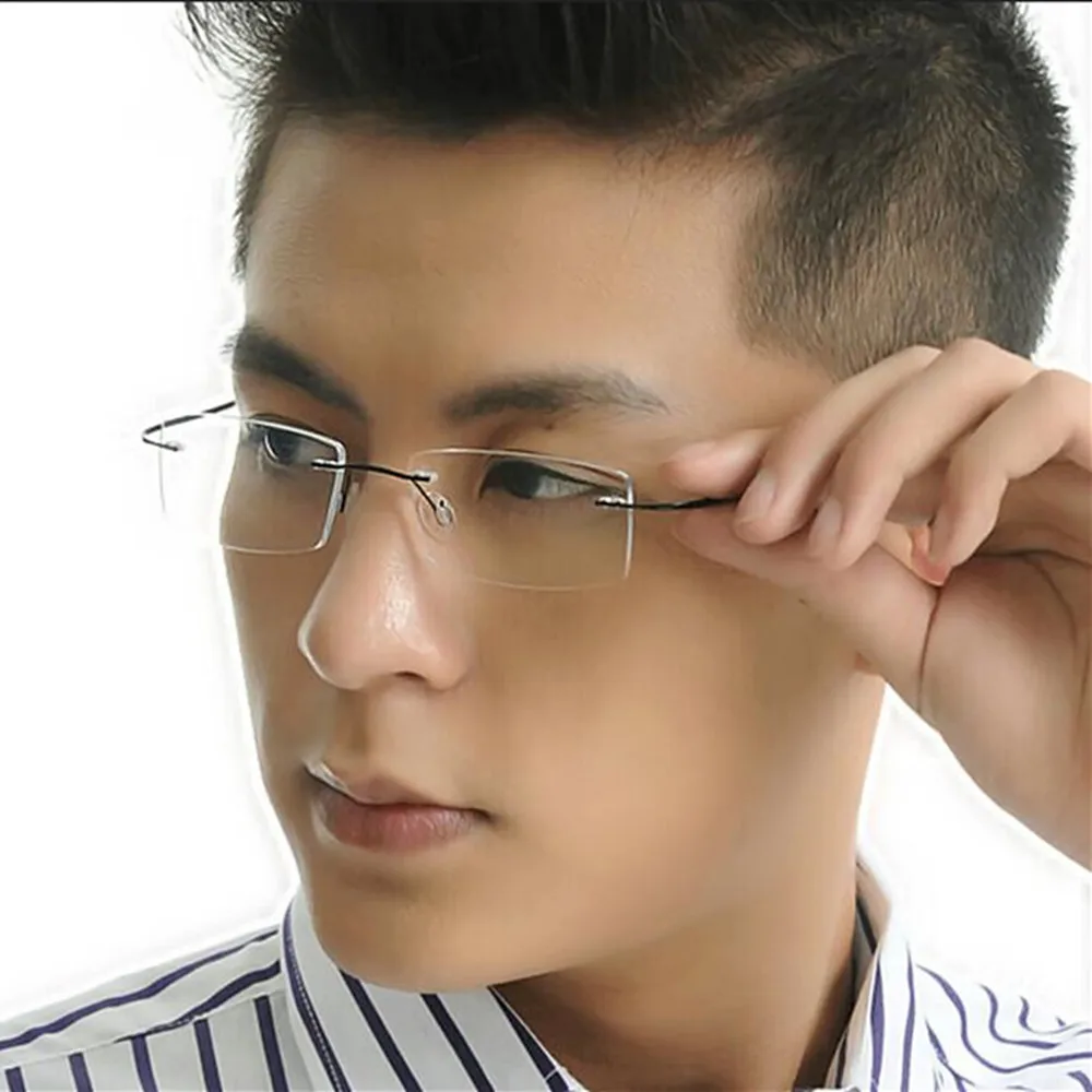 Супер чистый Титан Гибкая без оправы для очков светильник Вес близорукость Rx