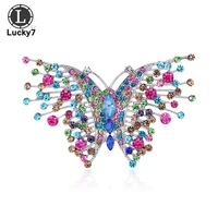 retro butterfly exaggerated brooch creative color rhinestone insect corsage clothing brooch spot wholesale clothing accessories