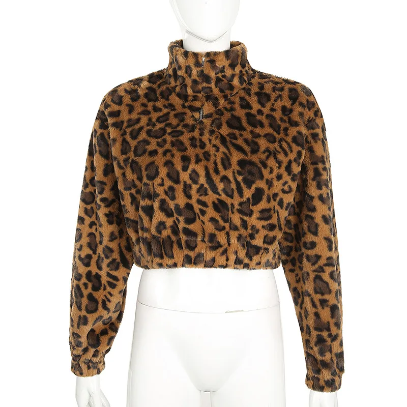 MONMOIRA леопардовые толстовки с искусственным мехом женские зимние теплые меховые