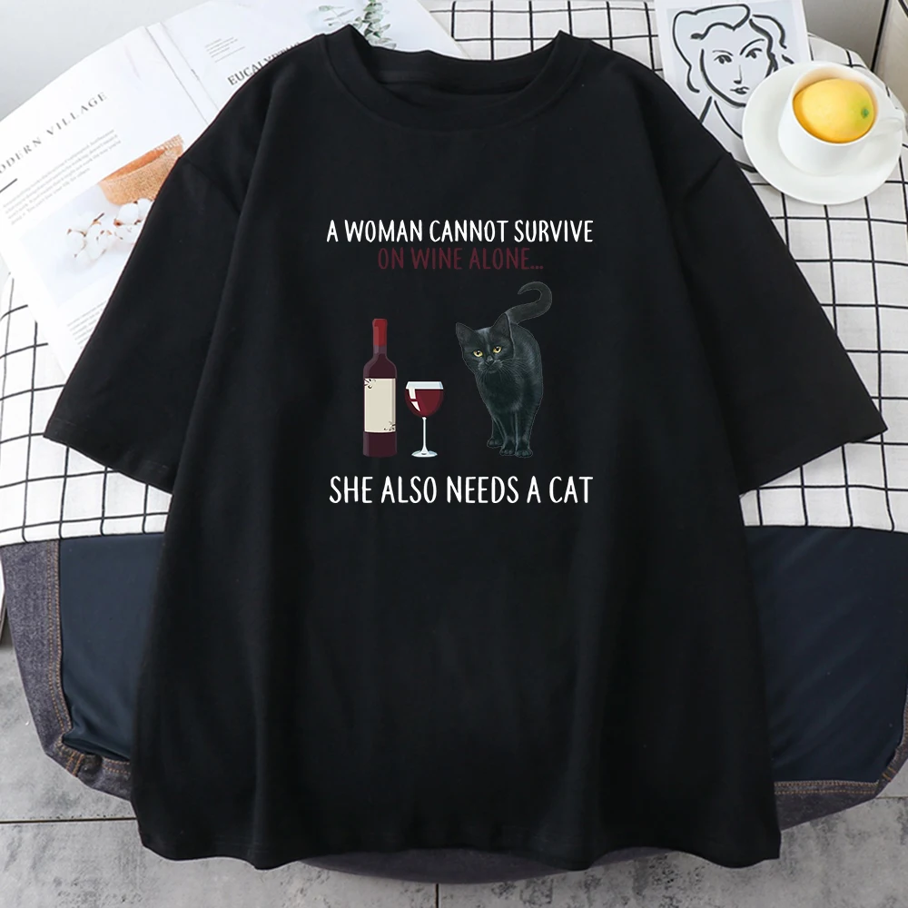 

EINE Frau Nicht Auf Wein Allein Druck T-Shirts Frauen Mode Fit T-shirts Kleidung Sommer frauen T Shirt