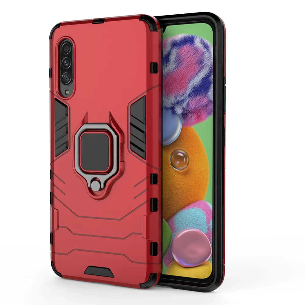 

For Samsung Galaxy A90 5G Case Armor Ring Stand Holder Phone Back Cover for Samsung A90 5G A 90 SM-A908B 6.7'' Shockproof Cover
