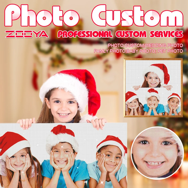 ZOOYA DIY Фото Рождество на заказ квадратная круглая Алмазная картина Алмазная вышивка крестиком 5D украшение дома AJ638d1