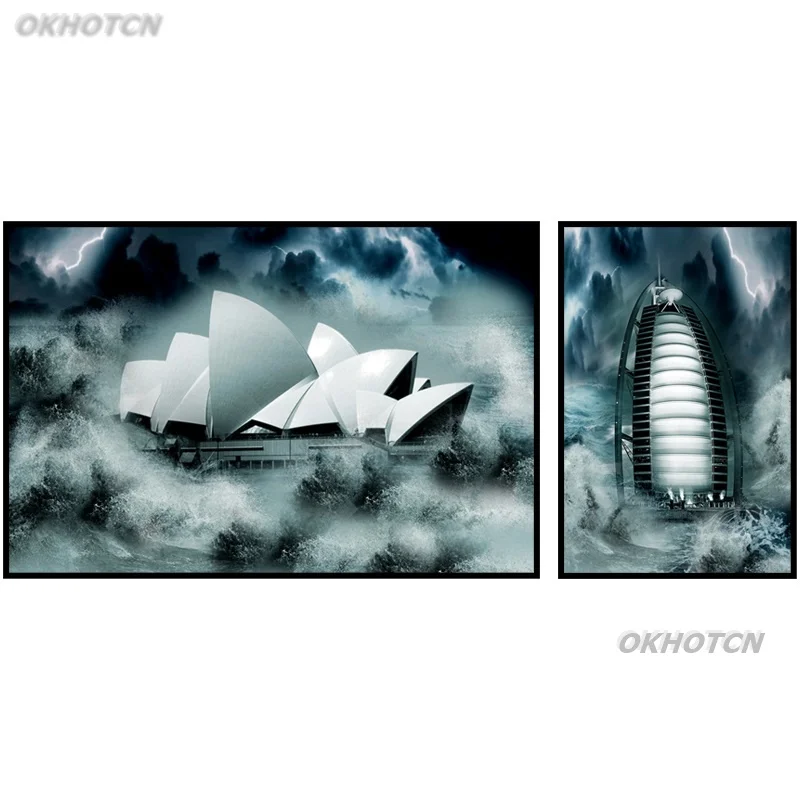 

Wall Art Poster Home Decoration Canvas Painting Sydney Opera House Boat Landscape Picture For Living Room Bedroom Modular Nordic