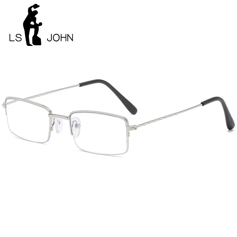 

LS JOHN Anti Blue Light Reading Glasses Men Women Half Frame Optical prescription Eyeglasses Presbyopic Eyewear +1.0 to +4.0
