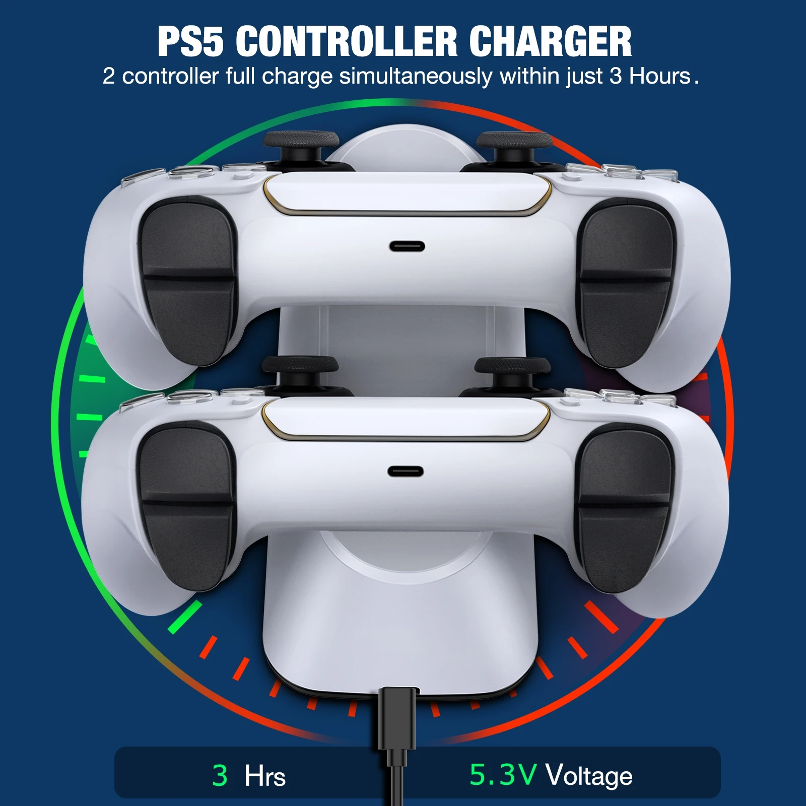 new fast charger for ps5 controller type c dual charging dock station for ps5 accessories charger for sony playstation 5 gamepad free global shipping