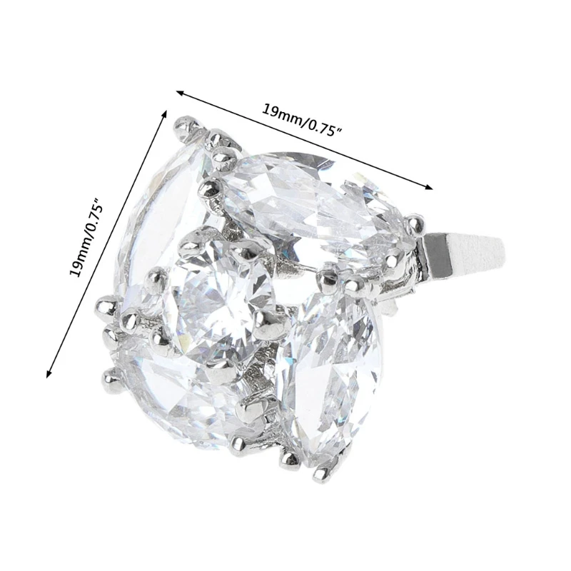 

1Pc Rhinestone Alloy Glass Shoe Clips Elegant Ornaments Buckle Clamp Decoration L4ME