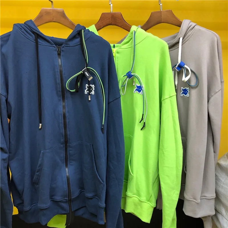 

Casual Green Grey Ader Error Cardigan Hooded Little Monster Logo Patch Adererror Zipper Hoodie Men Women Sweatshirts