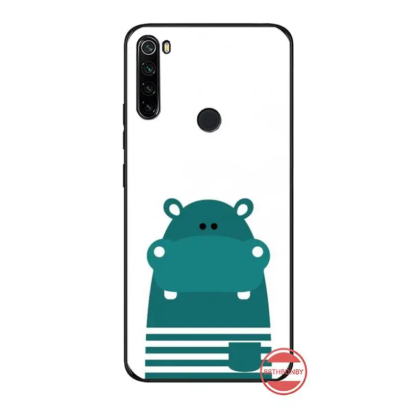Милый Бегемот Мягкий силиконовый чехол для телефона из ТПУ xiaomi Redmi 5 5A plus 7A 8 note 2 3 4 6