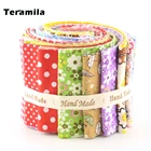Teramila New Arrivals Colorful Design 7 PCS  Lot  9CMx50CM Sewing Material Cotton Jelly Rolls Strips Plain Fabric Patchwork