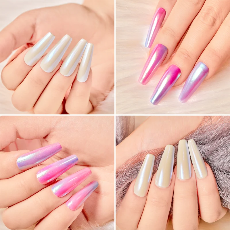 1 коробка перламутровый порошок для лазерных ногтей блестящая пыль