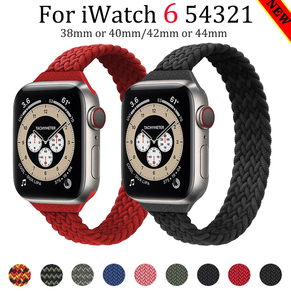 

Тонкий плетеный Красивый эластичный ремешок для браслета iwatch серии 6 5 4 3 SE, ремешок 44 мм 40 мм 42 мм 38 мм 42 мм 42 мм для Apple Watch