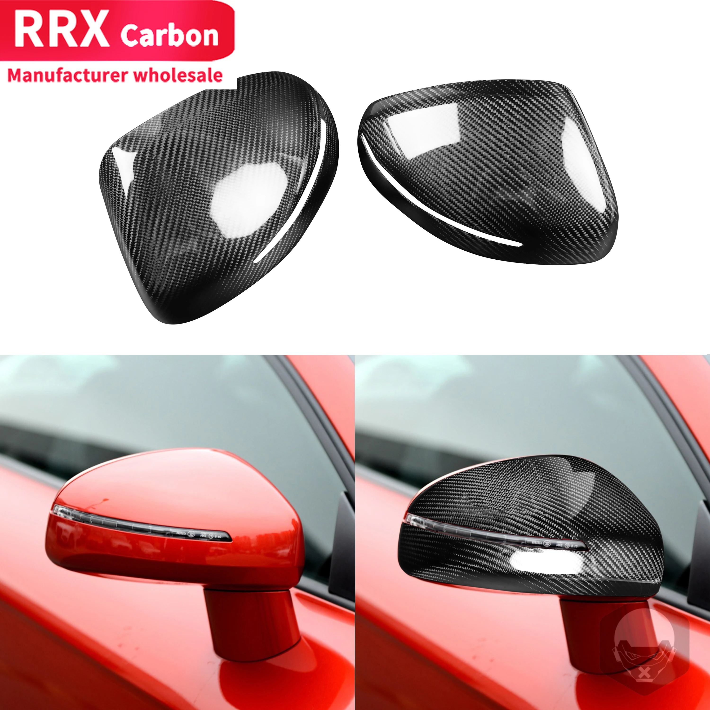 

For Audi TT 07-14 TTS 08-13 R8 07-12 Carbon Fiber Caps Mirror Racing Rearview Mirror Covers Housing Protection Car Accessories