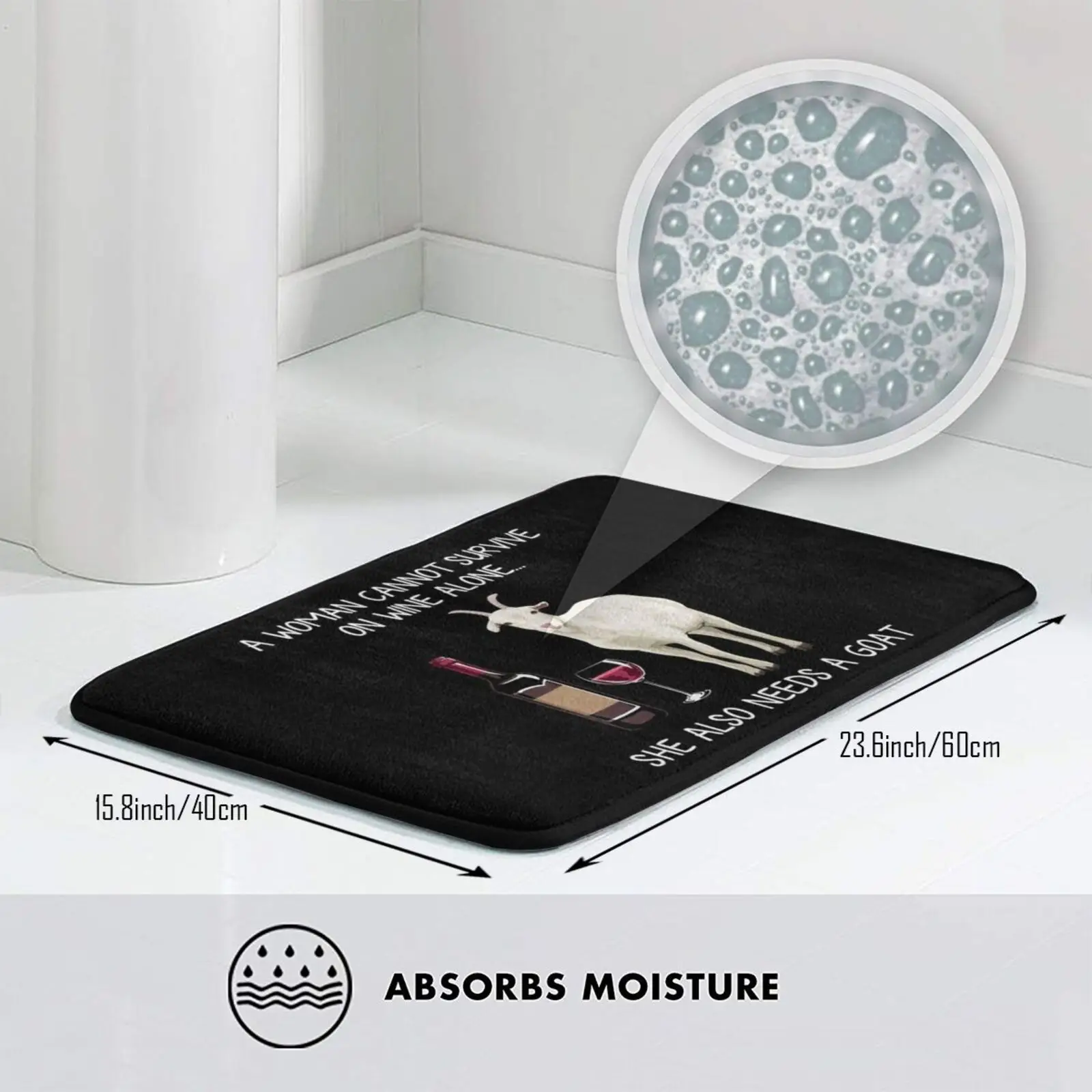 Забавный женский коврик для входной двери из козы и вина ванной забавная Коза