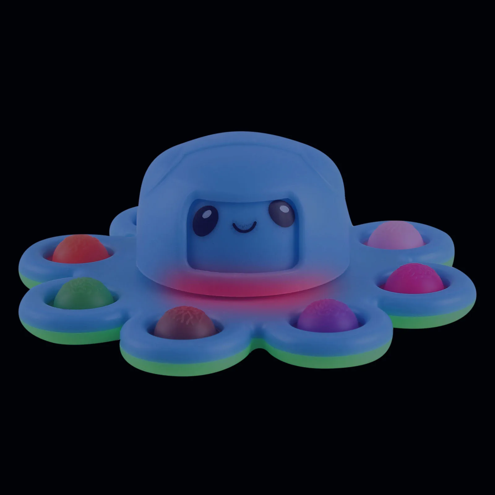 Fidget Toys Autism Stress Relief Silicone Glow Octopus Change Faces Spinner Push its Popin Bubble Toy Keychain For Adults | Игрушки и