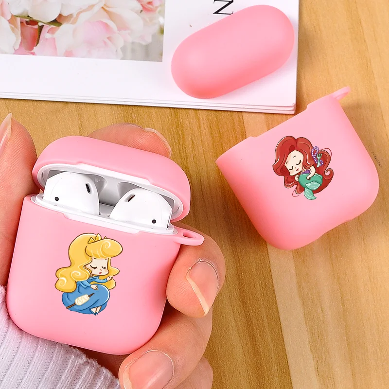 Чехол s для Airpods чехол маленькой принцессы Розовый Мягкий силиконовый Apple Air pods 1 2