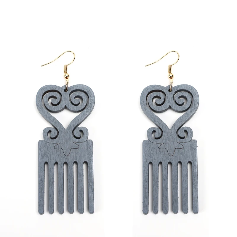 Модные африканские золотые серьги-гребни YULUCH с деревянными кристаллами висячие