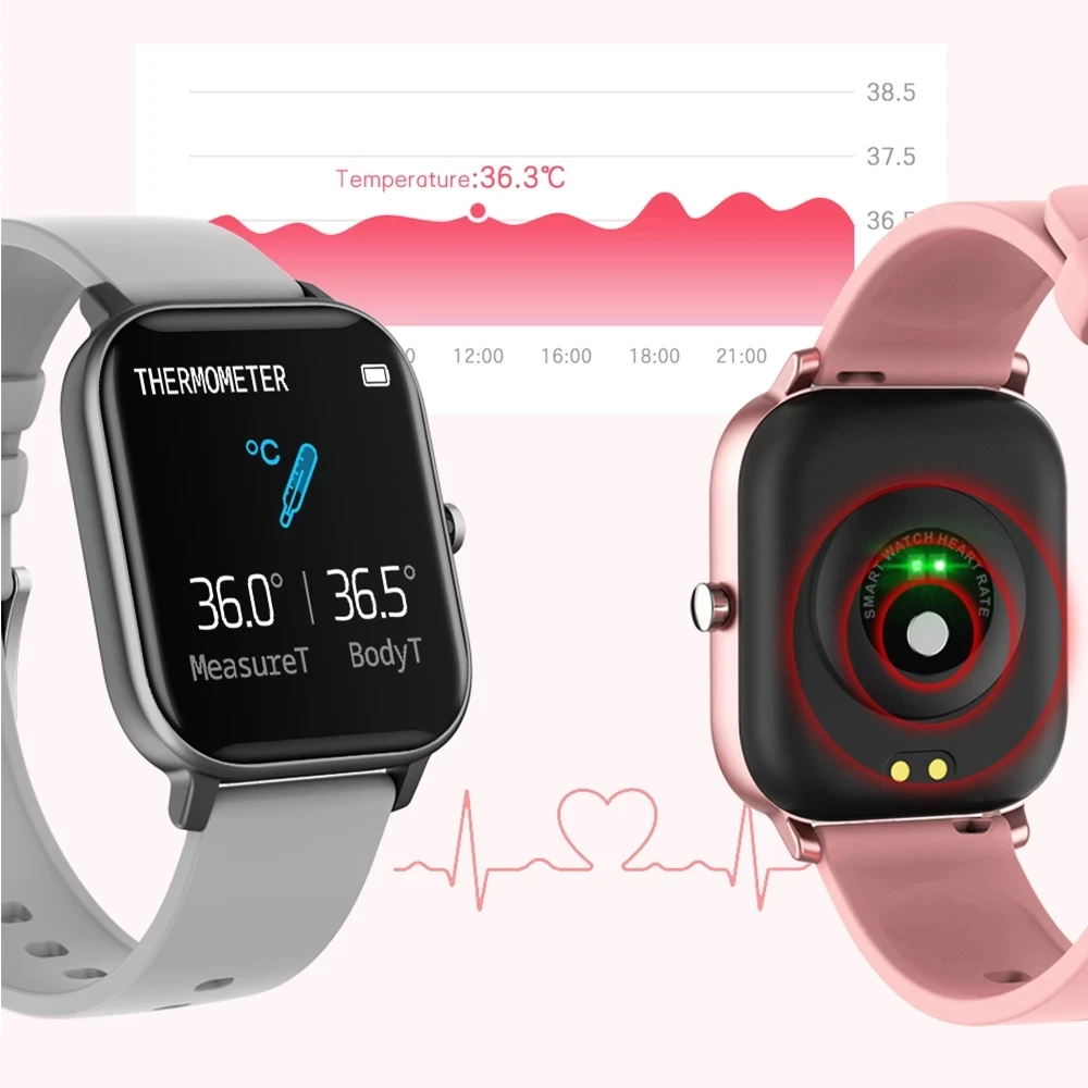 

P8 Pro Smart Watch Temperature IP67 Waterproof Full Touch Fitness Tracker Heart Rate Monitor Women Men Multi-sports mode