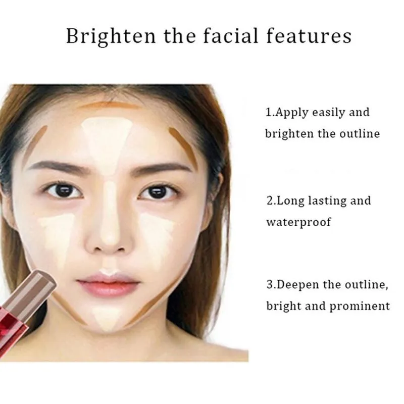 

Highlighter Stick Foundation Dark Circles Corrector Face Face Foundation Contour Blush Base Makeup Pencil Concealer Bronzer W2B8