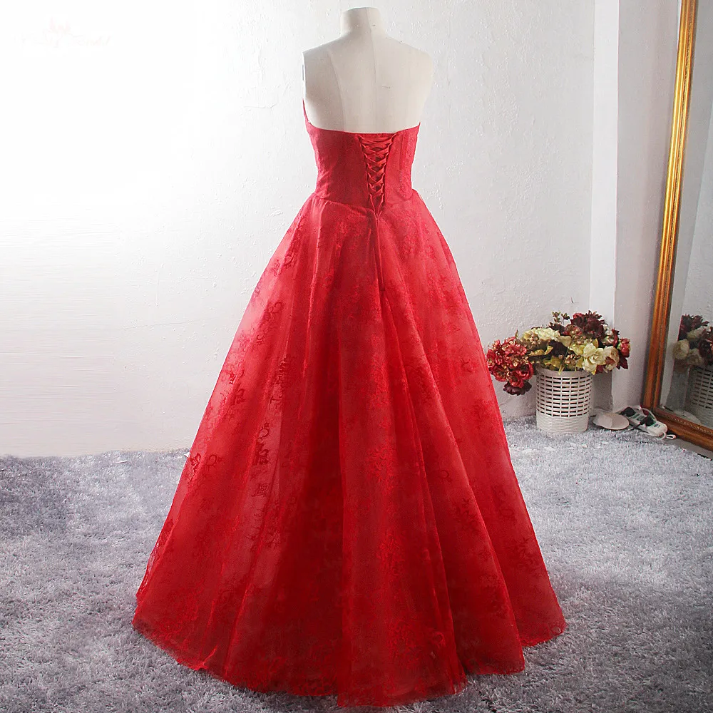 LZ377 элегантное Красное длинное свадебное платье без рукавов с вырезом сердечком