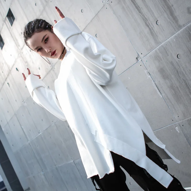 Женская Осенняя толстовка с круглым вырезом и длинным рукавом в уличном