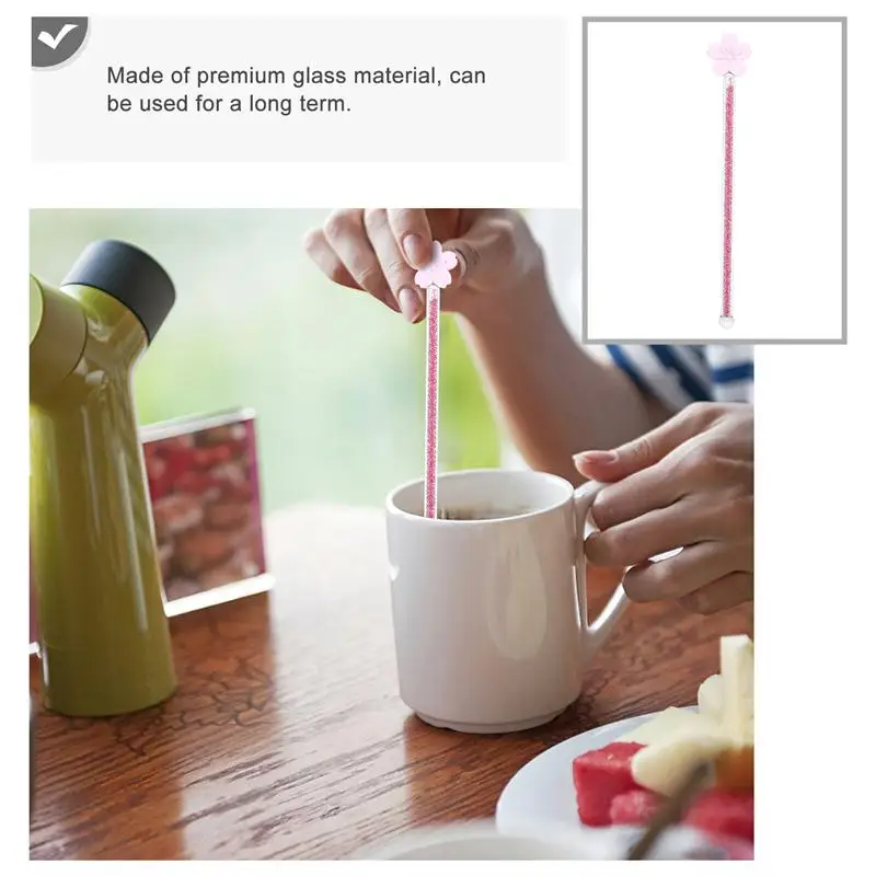 

1pc Glass Milk Coffee Juice Drink Muddler Stirrer Swizzle Stick Stirring Rod