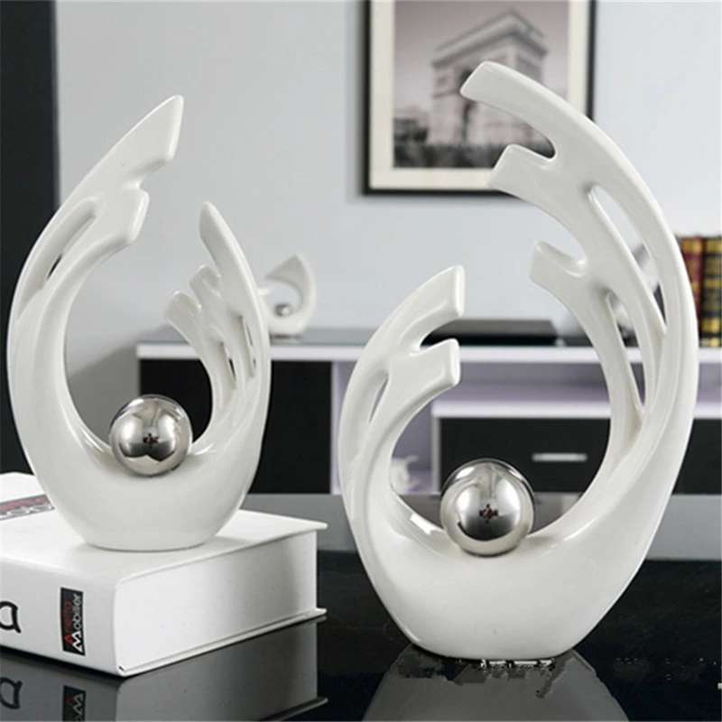

Modern Simple Desktop Ceramic Figurines Decor Home Furnishing Crafts Decoration Creative Home Livingroom Accessories