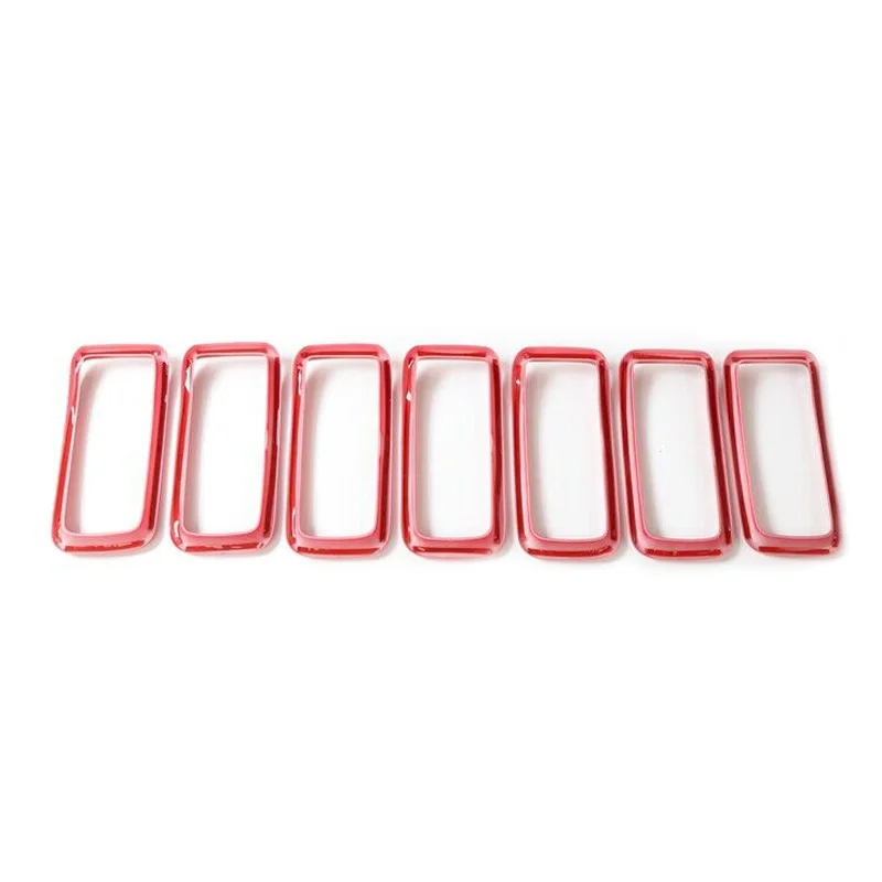 

CITALL New 7pcs Red Car Front Gill Grille Inserts Ring Cover Trim Fit for Jeep Renegade 2019 2020