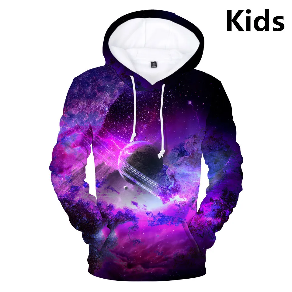 Для детей от 3 до 14 лет детские толстовки с капюшоном пространство Galaxy принтом