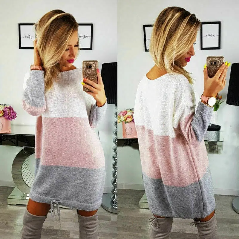 Женский вязаный кардиган оверсайз с длинным рукавом Свободный Повседневный