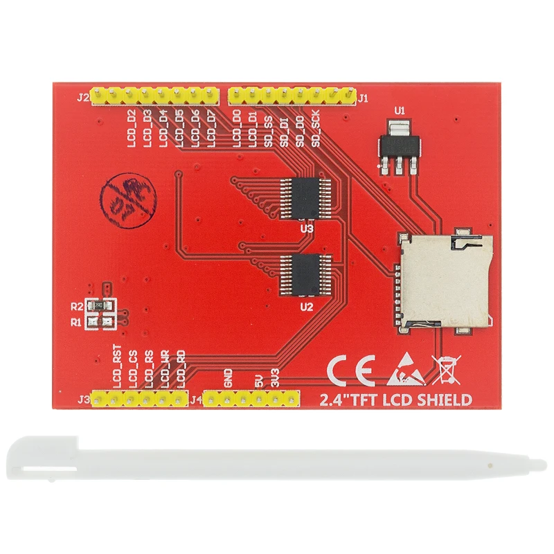 Модуль с цветным сенсорным ЖК-дисплеем TFT 2 4 дюйма для платы Arduino UNO R3 и поддержки