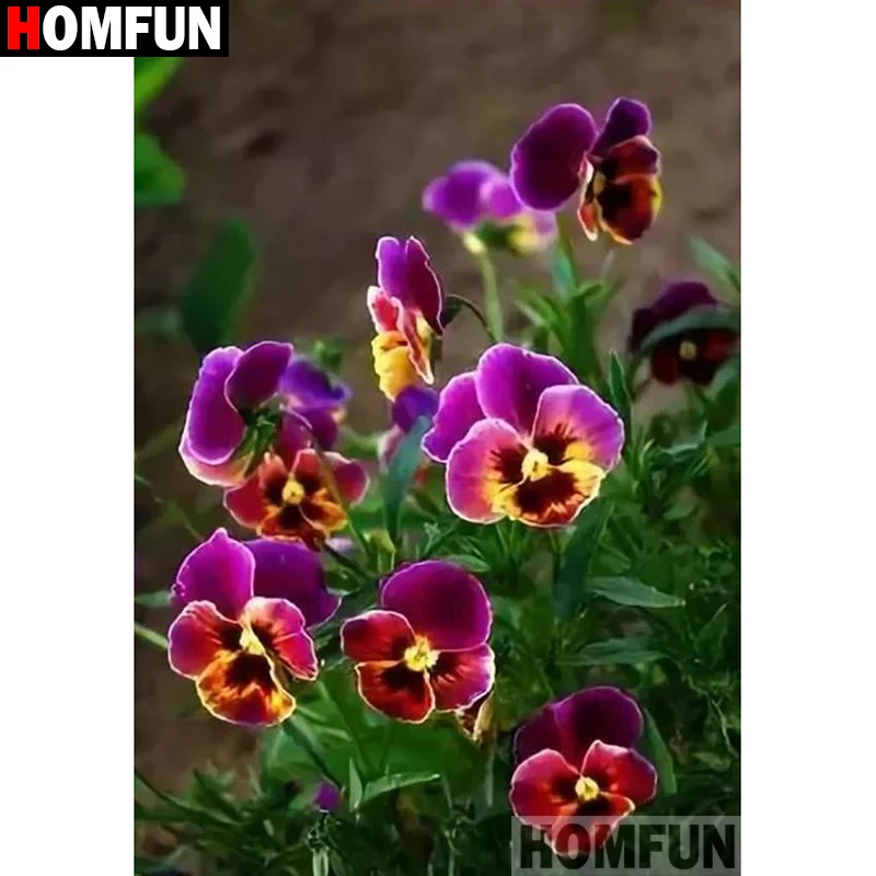 

Алмазная 5D картина HOMFUN, алмазная вышивка «Цветочный пейзаж», картина Стразы ручной работы, домашний декор, A27114