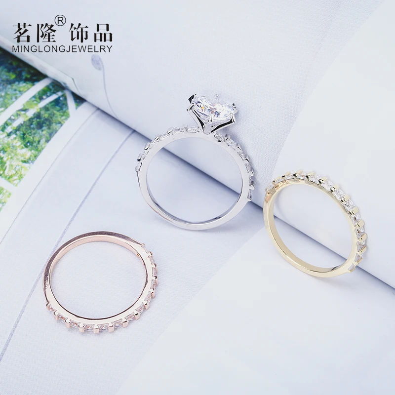 Разделенные три кольца для женщин Свадебные модные ювелирные изделия помолвка