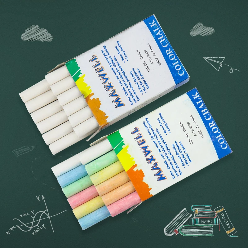 Школьная обучающая беспыльная/беспыльная меловая смесь 6 комплектов с