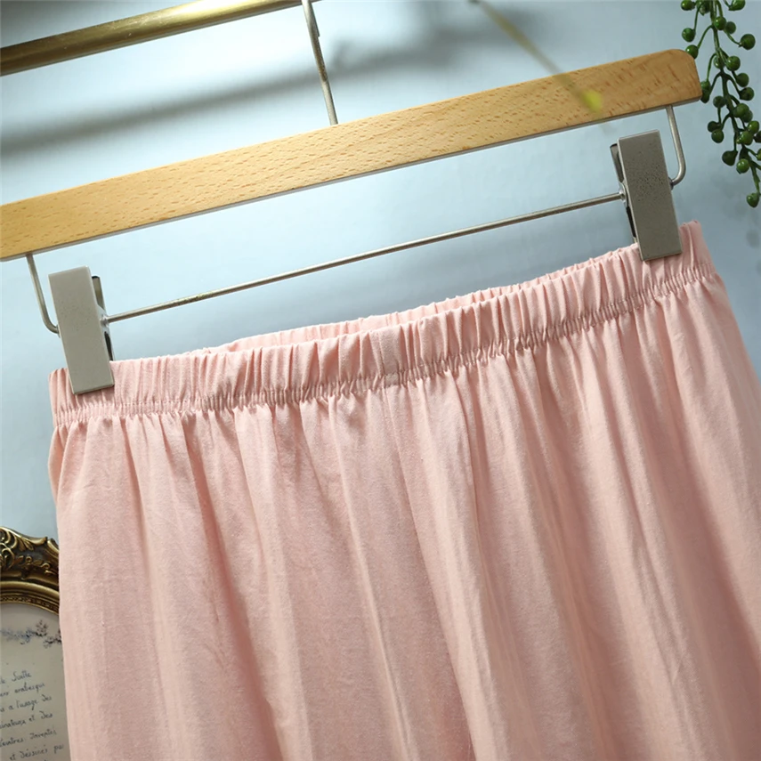 

Girl Women Pajamas Set Lounge Wear Sleep Tops Cotton Spring Autumn Vintage Sweet Princess Sleepwear Long Sleeves Cute Pink Blue