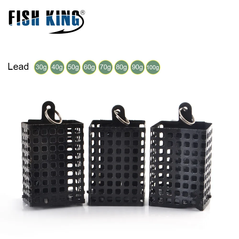 FISH KING 1 шт. 30 100 г кормушка квадратная металлическая клетка для приманки контейнер