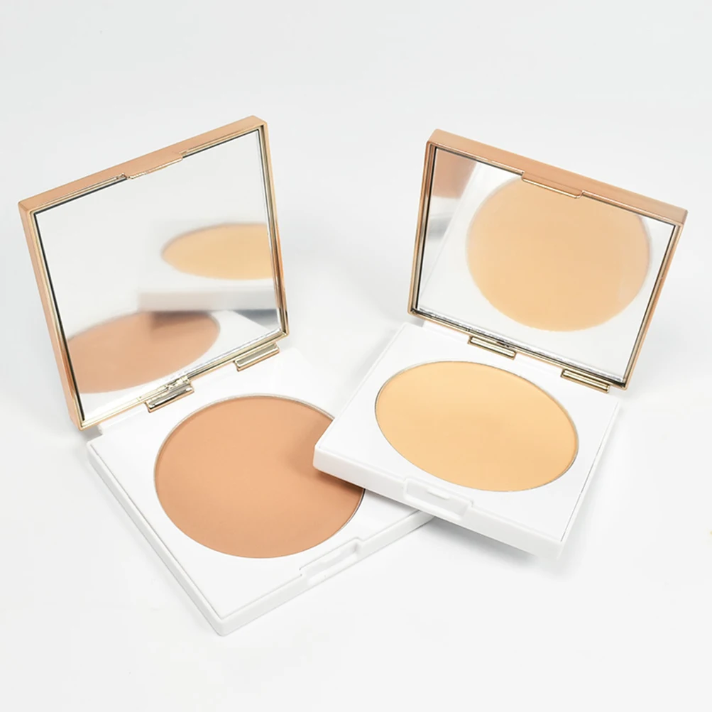 8 Colors Pressed Powder Foundation Private Label Cosmetics Contour Palette Bronzer Powder Concealer Brighten Square Box No Logo