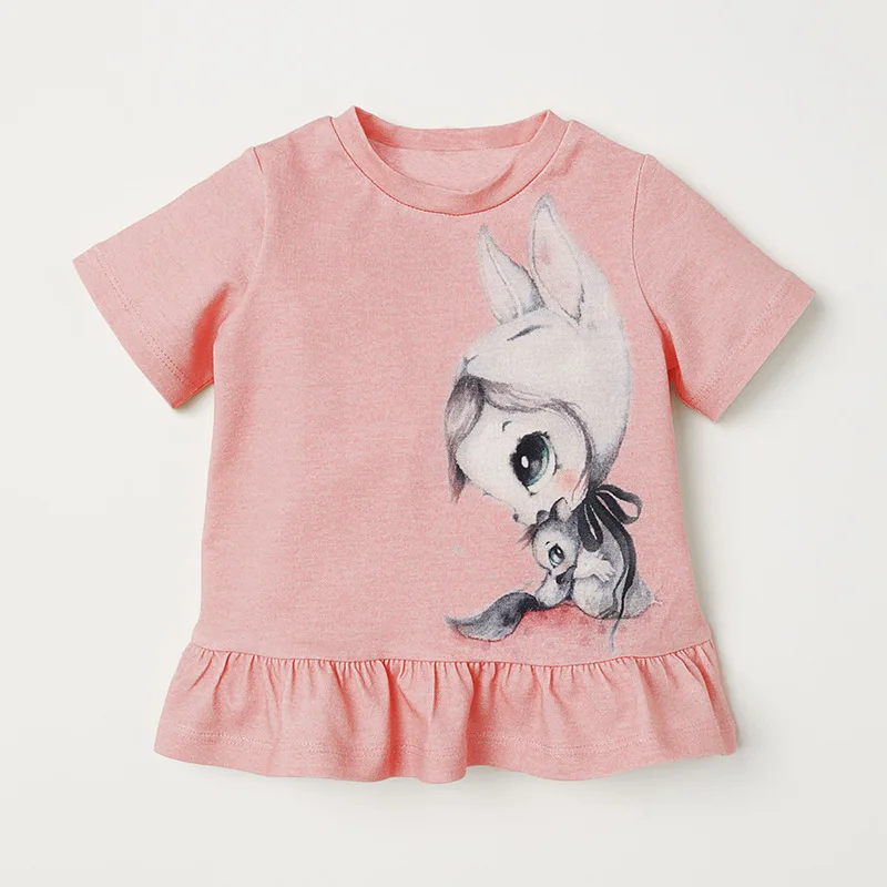 Little maven/Белая Летняя футболка с короткими рукавами для маленьких девочек от 1 года до 6 лет, с пайетками и буквенным принтом, детская одежда для девочек - Цвет: 51298 same picture