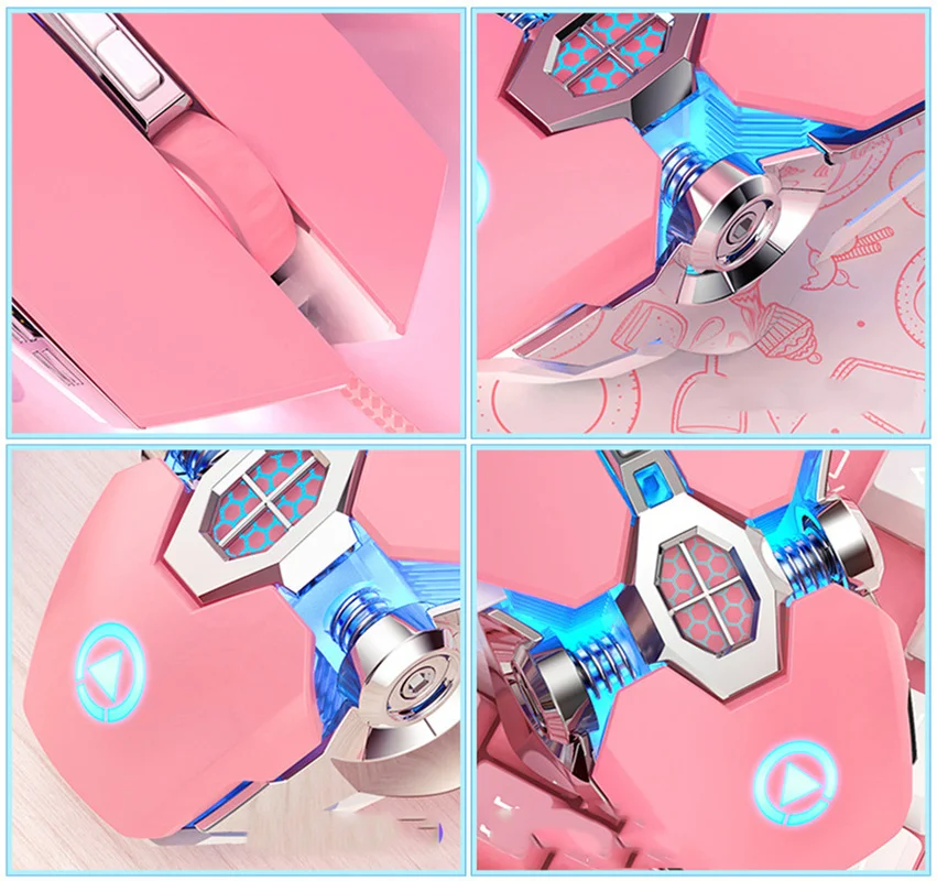 

Pink Gaming Mouse Wired USB Ergonomic Game Mouse Pink Mute Gamer 7 Buttons Mice Optical Office Computer Mouse For Desktop Laptop