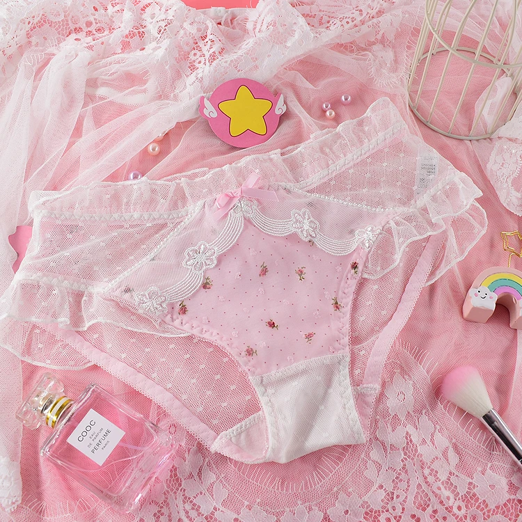 Милое нижнее белье принцессы в стиле Лолиты Летнее тонкое открытое для девочек