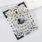 Новинка 2021, наклейки для ногтей на Хэллоуин 5D, кружевные наклейки с бабочкой, журавлем, тыквой, ретро, панк, Алиса, 3D наклейки для украшения ногтей