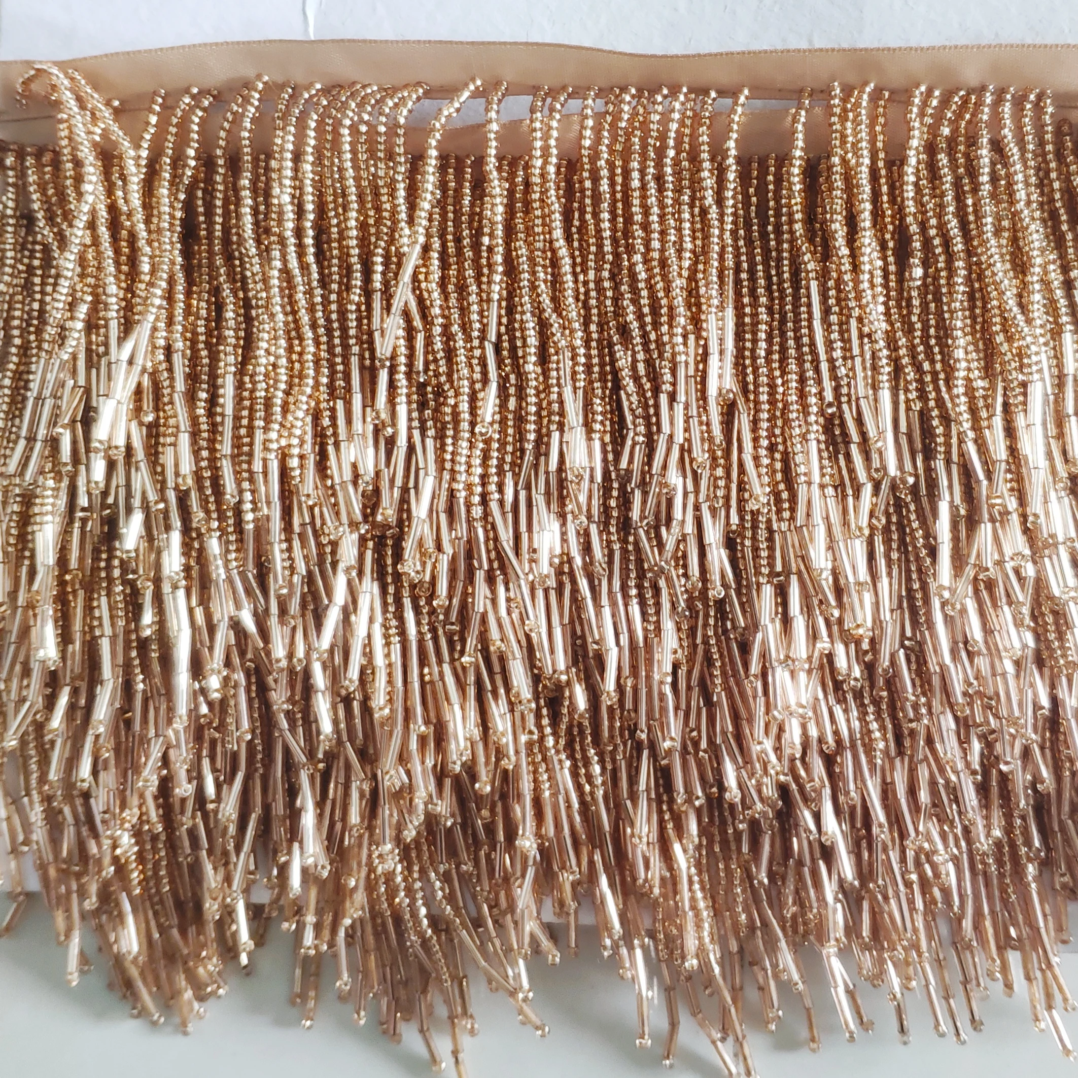 Ручной работы 7 см в ширину бисером коктейльное платье с бахромой Одежда для