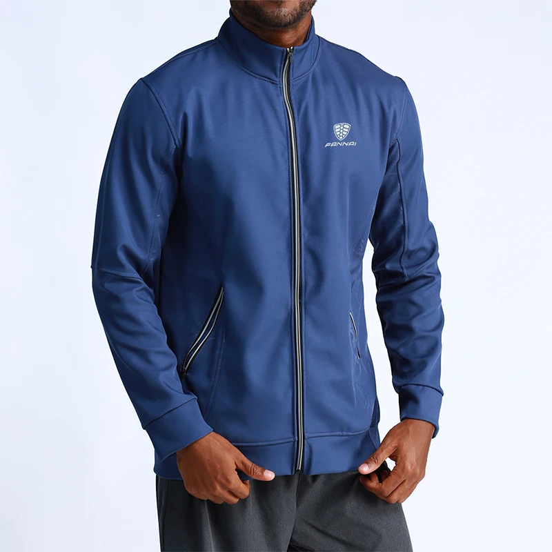 Куртка мужская Спортивная ветрозащитная на молнии с карманами и длинным