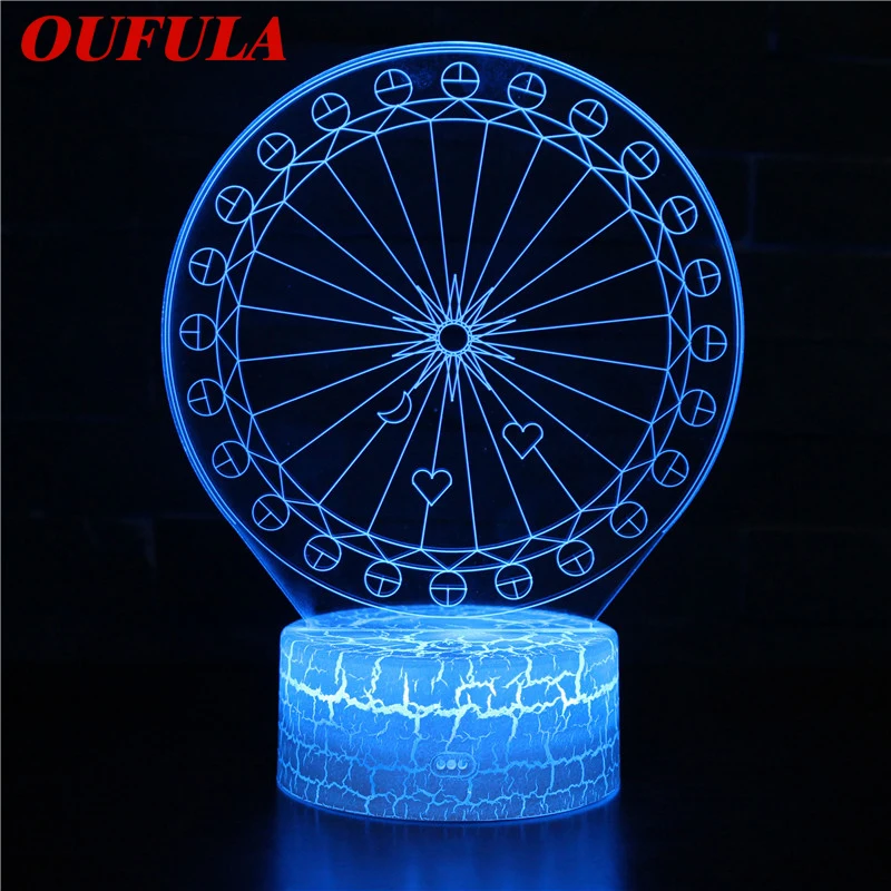 

Ночные светодиодные лампы OUTELA, новинка, 3D лампа, милая игрушка, подарок, 7 цветов, мультяшная атмосферная лампа для детской комнаты