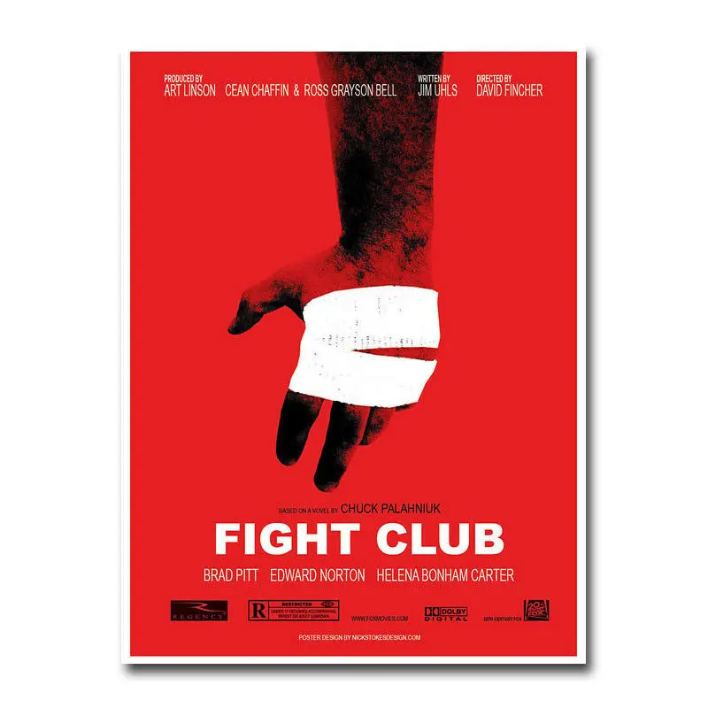 

Fight Club Hot Movie 12 Wall Sticker Silk Poster Art Light Canvas Home Decoration