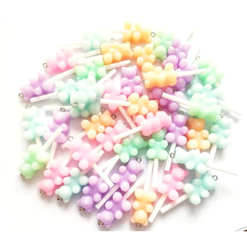 

50PCS Bear lollipop charms picked at random L07